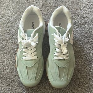 Cozy Mint Green Women's Sneakers - Casual Lace-Up Comfort